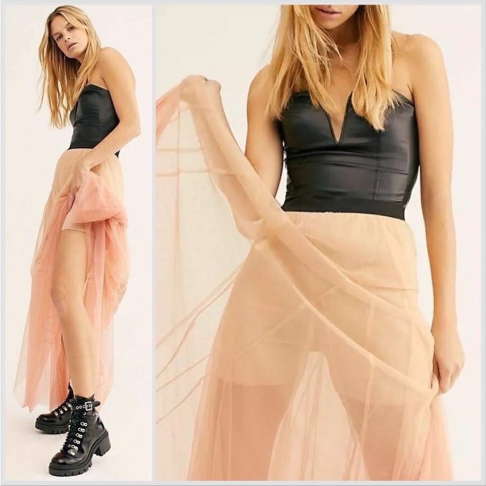 Free People Rhea Tulle Maxi Skirt small